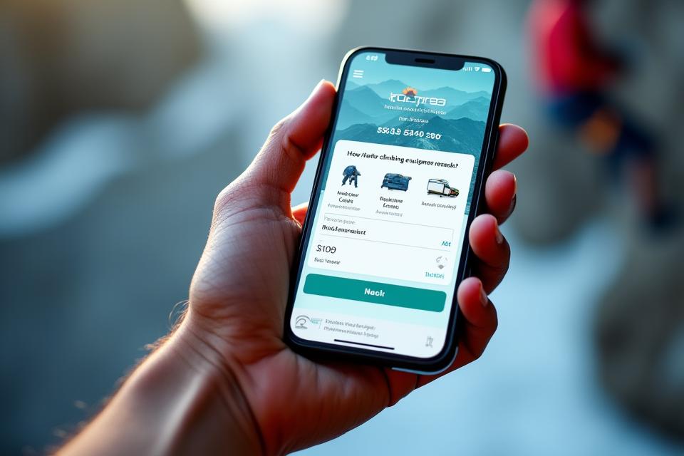 Digital booking system for klatreutstyr